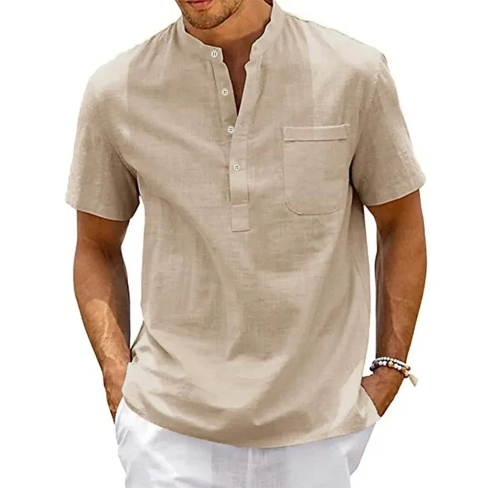 Richmond Henley Shirt | Premium Linen & Cotton Blend