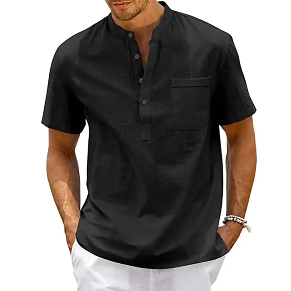 Richmond Henley Shirt | Premium Linen & Cotton Blend