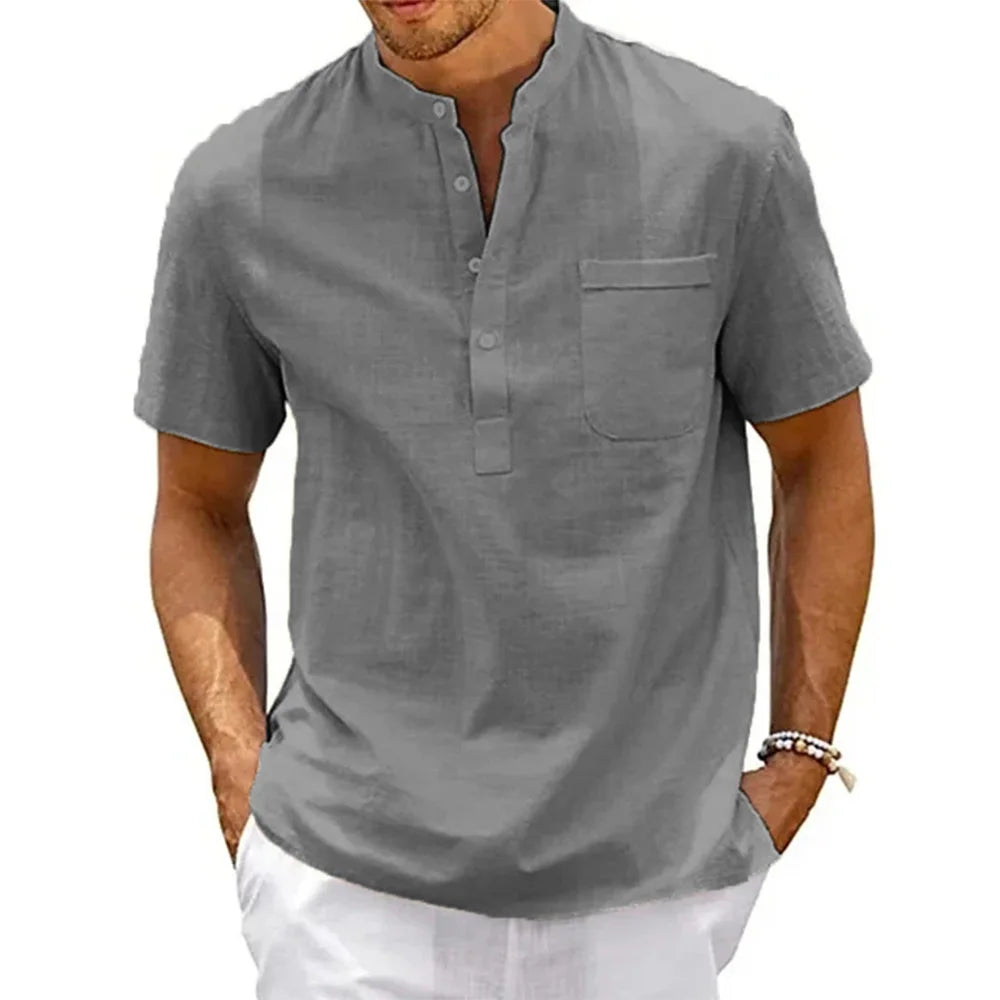 Richmond Henley Shirt | Premium Linen & Cotton Blend