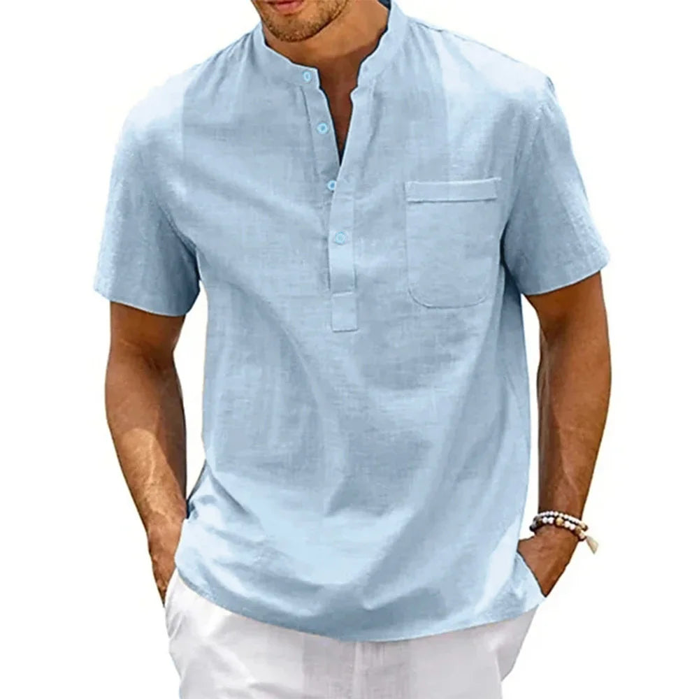 Richmond Henley Shirt | Premium Linen & Cotton Blend