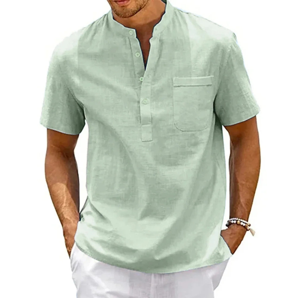 Richmond Henley Shirt | Premium Linen & Cotton Blend