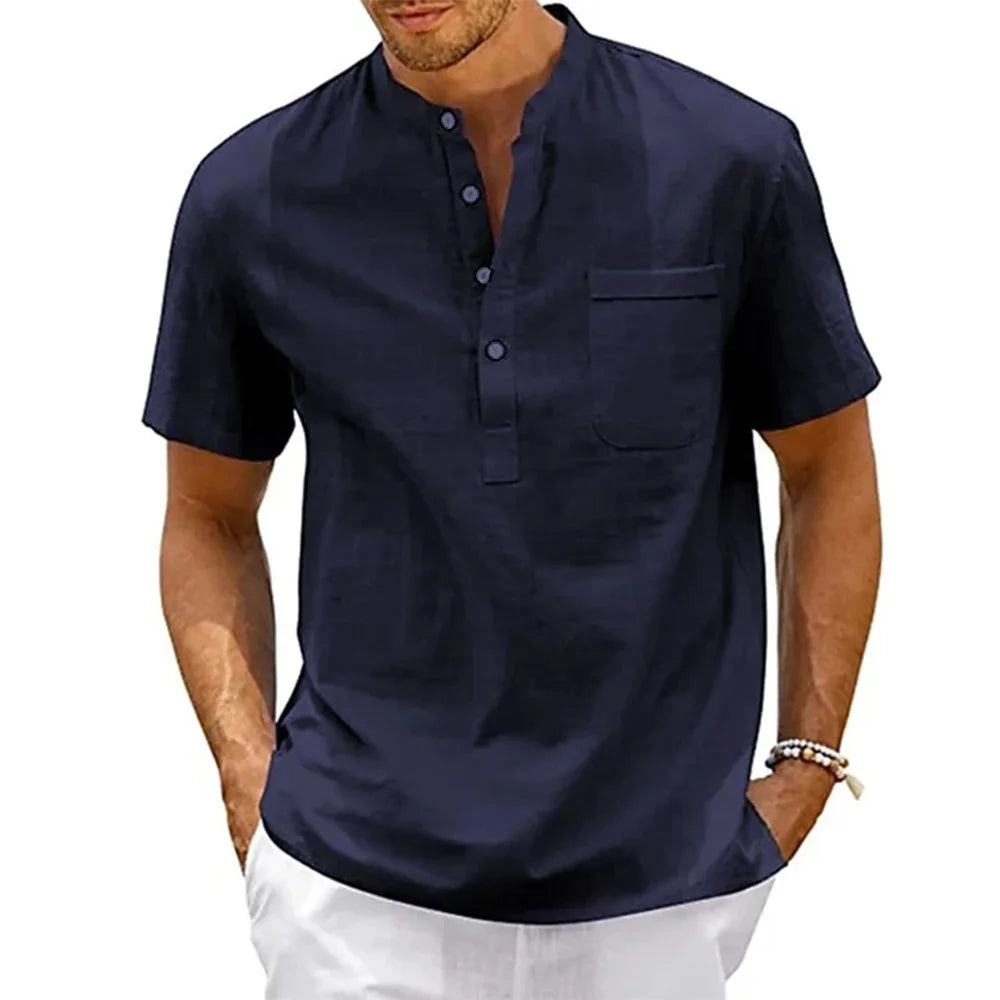 Richmond Henley Shirt | Premium Linen & Cotton Blend