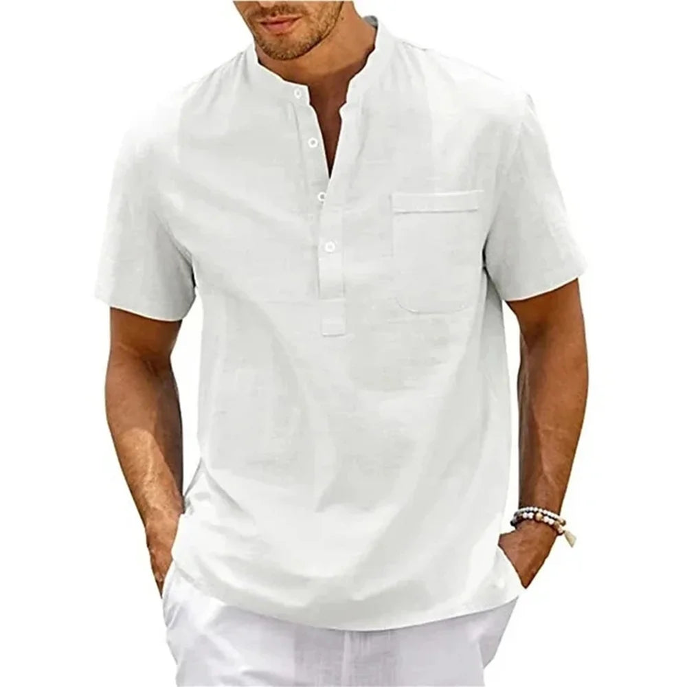 Richmond Henley Shirt | Premium Linen & Cotton Blend