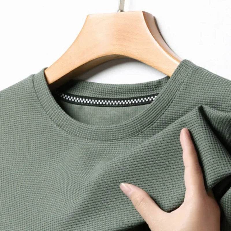 Camiseta Waffle Cuello Redondo