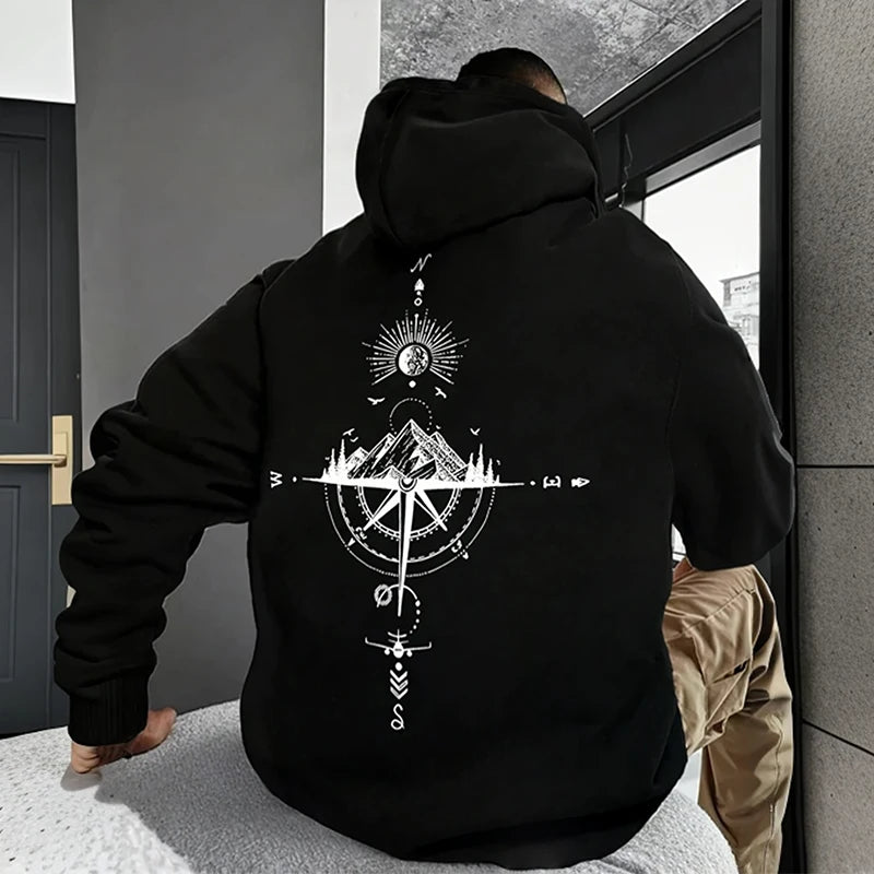 Sudadera Hoodie Brújula Vintage
